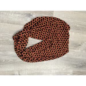 Infinity scarf black theme Geometric Red EUC Elastic